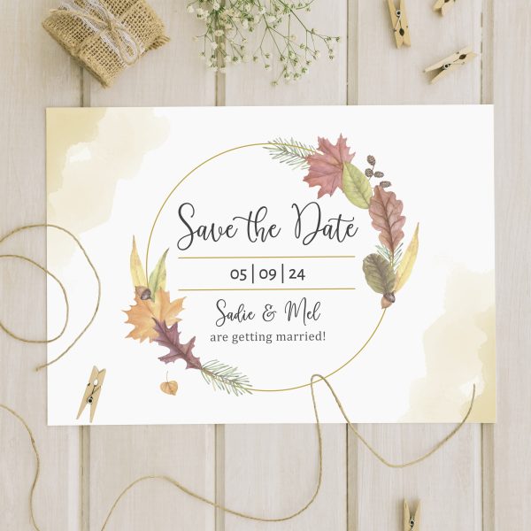 Autumn Watercolour save the date cards
