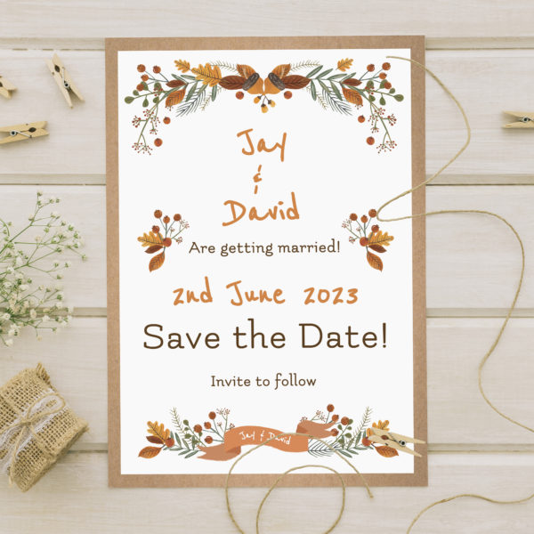 Beautiful fall save the date