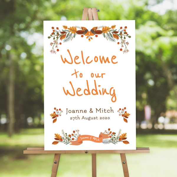 Beautiful-Fall-wedding-welcome-sign