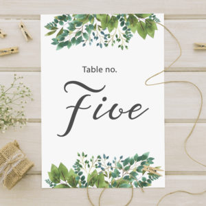 Table Numbers