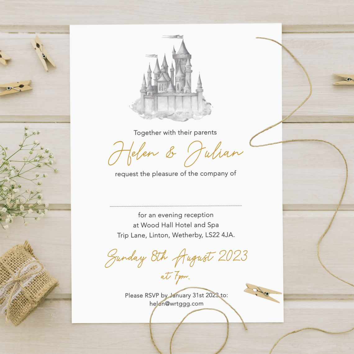 Fairytale Evening Invitations - BlueBird Wedding Stationery
