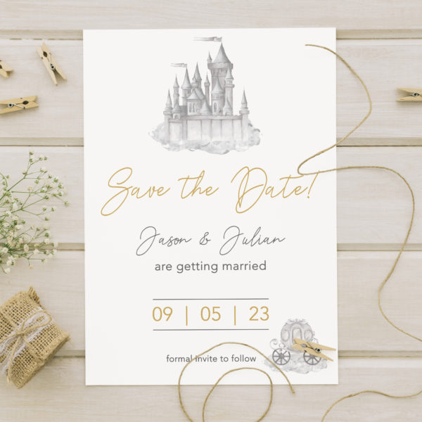 Fairytale save the date card