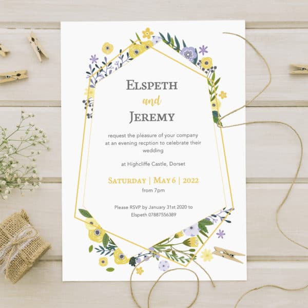 Floral geometric evening invites