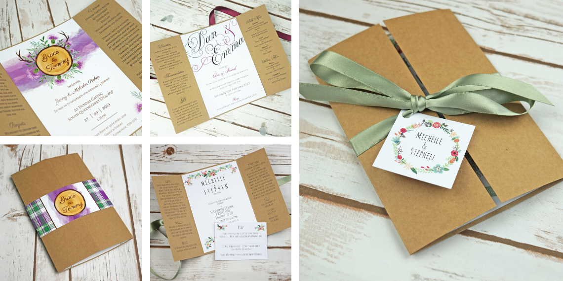 Pocketfold wedding invitations