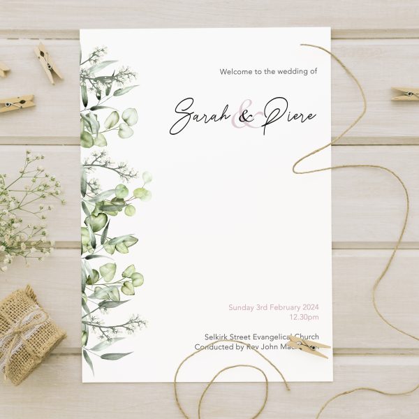 Modern-eucalyptus-wedding-order of service