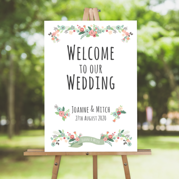 Rustic-floral-wedding-welcome-sign