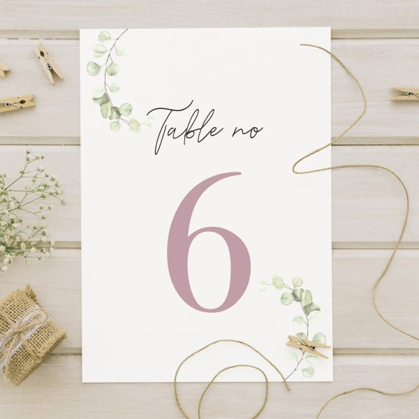 Simplistic-eucalyptus-wedding-table number