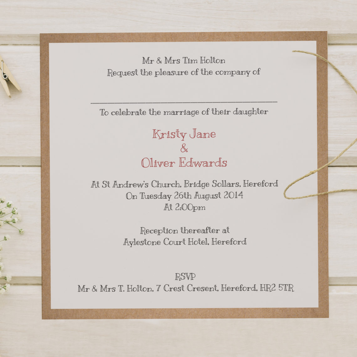 Autumn Love Evening Invitations BlueBird Wedding Stationery