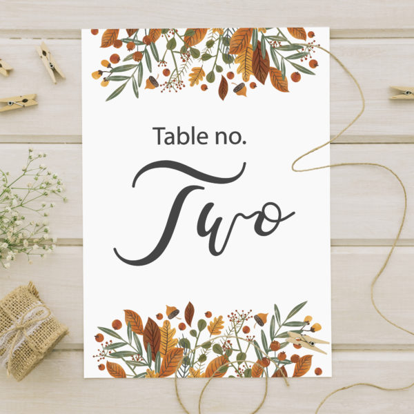 autumn table number