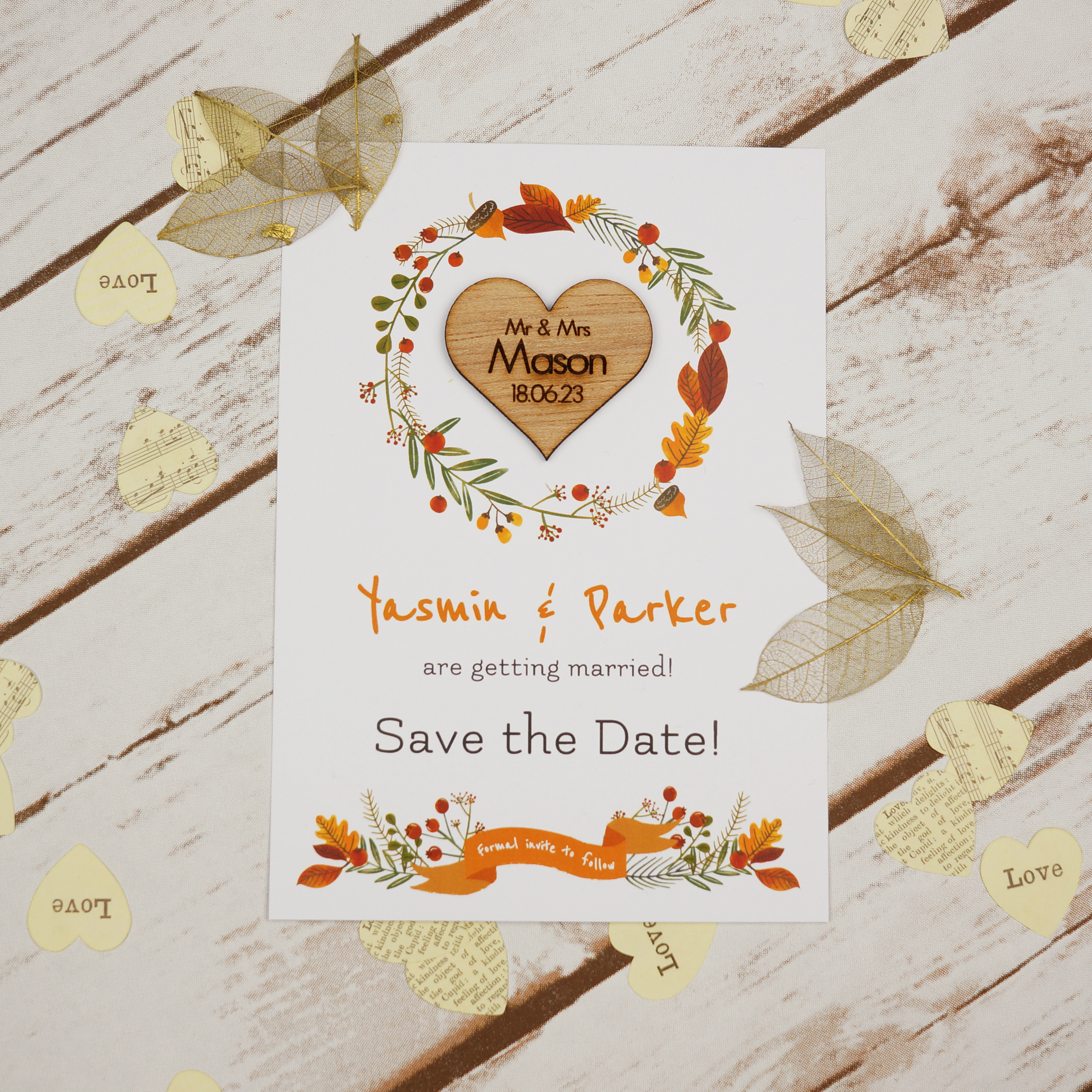 Beautiful Fall Save/Change the Date Cards with magnets