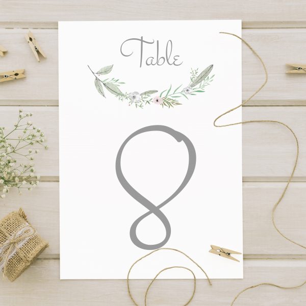 floral elegance table number