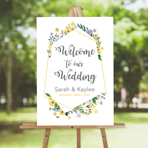 geometric-floral-welcome-wedding-sign