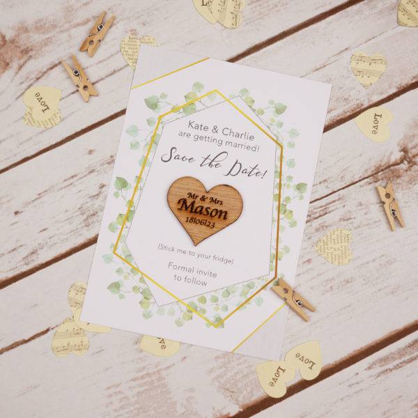 gold botanical save the date