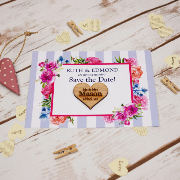 Floral save the date card