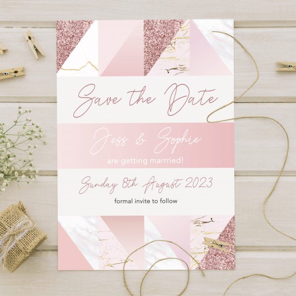 luxury geometric save the date