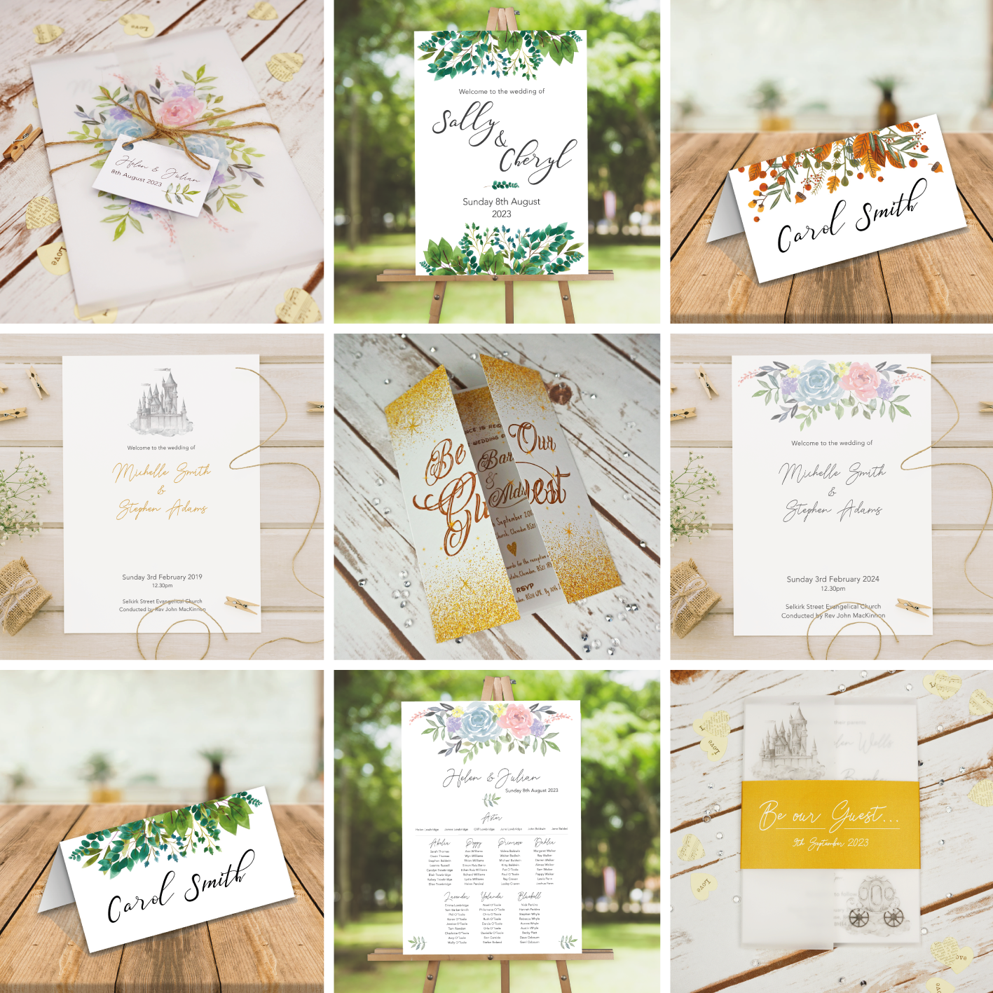 15 Guest Mini Wedding Package BlueBird Wedding Stationery