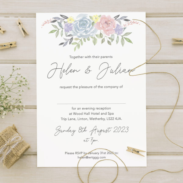 rose evening invitation