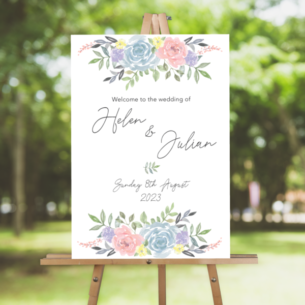 rose-welcome-wedding-sign