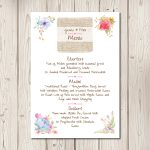 Rustic Floral Watercolour Menus