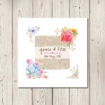 Rustic Floral Watercolour Pocketfold Wedding Invitations
