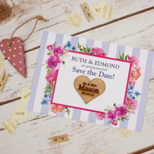 Floral save the date card