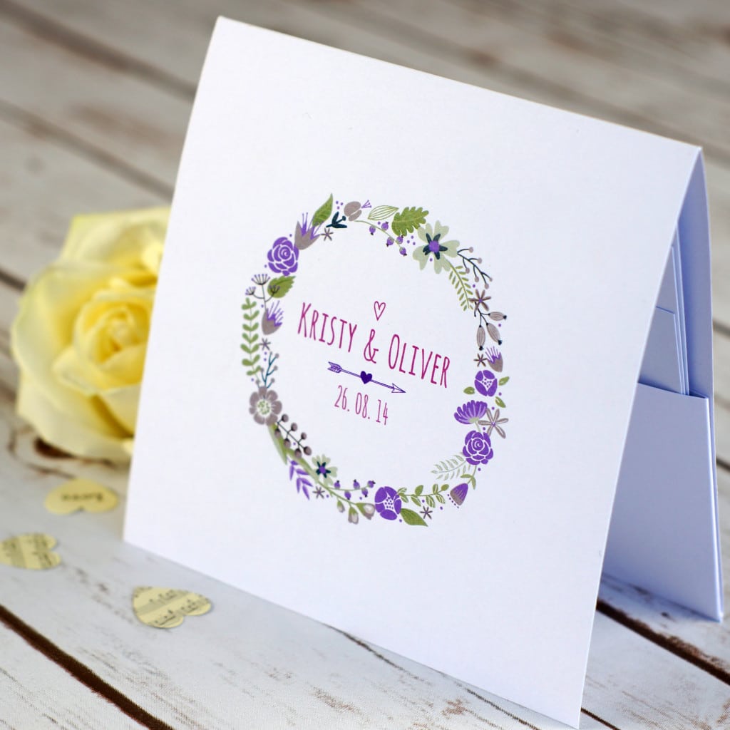 Boho Floral Pocketfold Wedding Invitations BlueBird Wedding Stationery